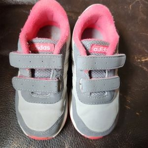 Adidas NEO V Jog Gray & Pink Sneakers Toddler Size 7k